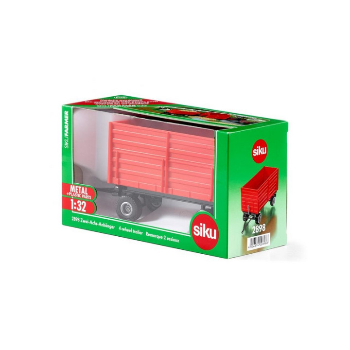 SIKU Farmer 2898 - Přívěs červený čtyřkolový, 1:32