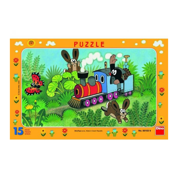 Puzzle Krtek a lokomotiva, 15 dílků - Dino