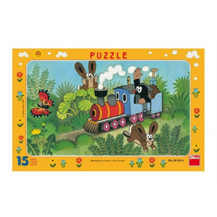 Puzzle Krtek a lokomotiva, 15 dílků - Dino