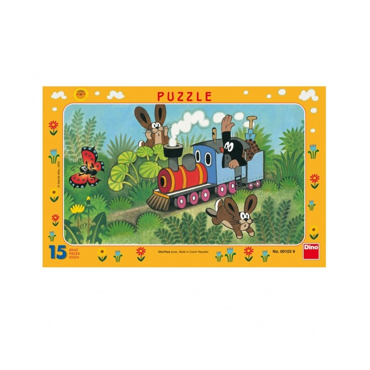 Puzzle Krtek a lokomotiva, 15 dílků - Dino