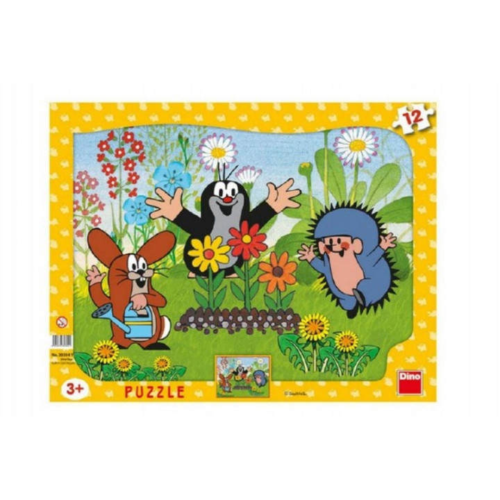 Puzzle Krteček zahradník, 12 dílků - Dino