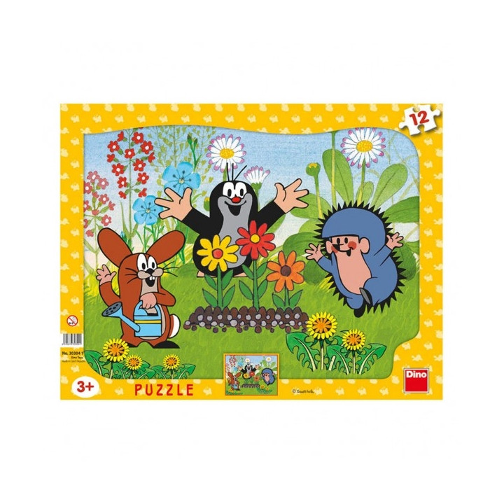 Puzzle Krteček zahradník, 12 dílků - Dino