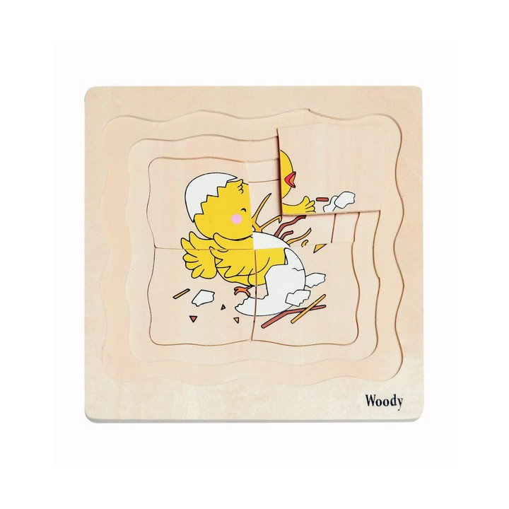 Woody Puzzle na desce Vývoj slepice