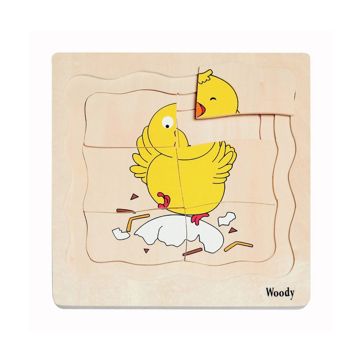 Woody Puzzle na desce Vývoj slepice