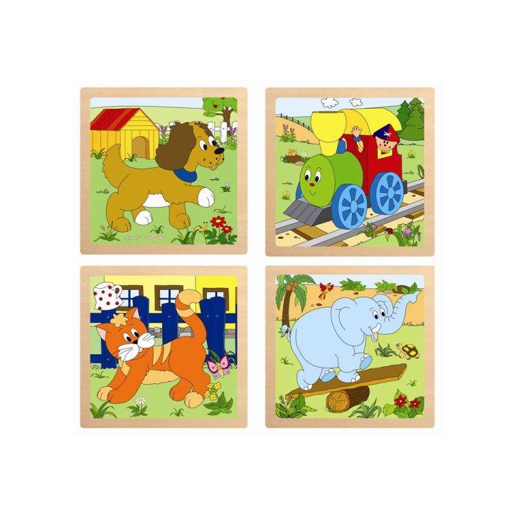 Woody Puzzle ze 4 dílů Mašinka
