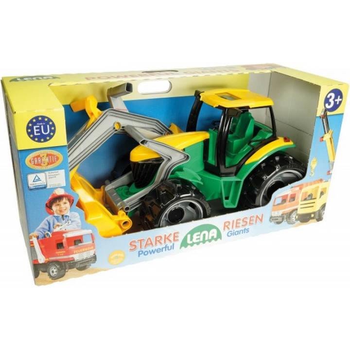 Lena 2080 Traktor se lžící a bagrem, žluto zelený