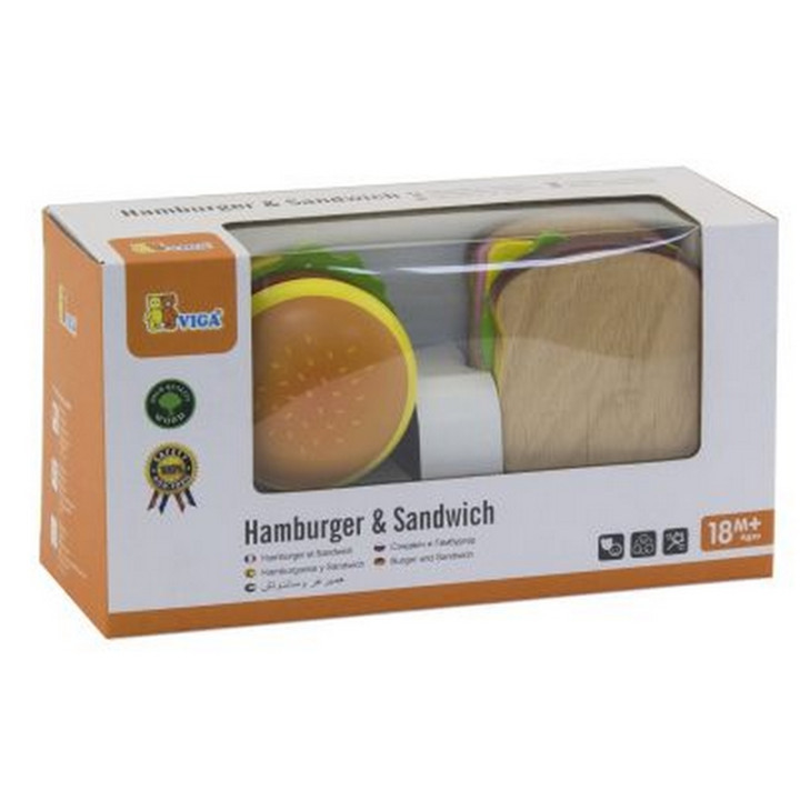 Viga Dřevěný hamburger a sendvič