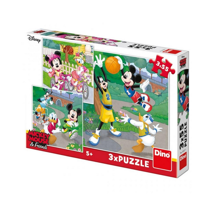 Puzzle Walt Disney Mickey a Minnie sportovci 3x55d