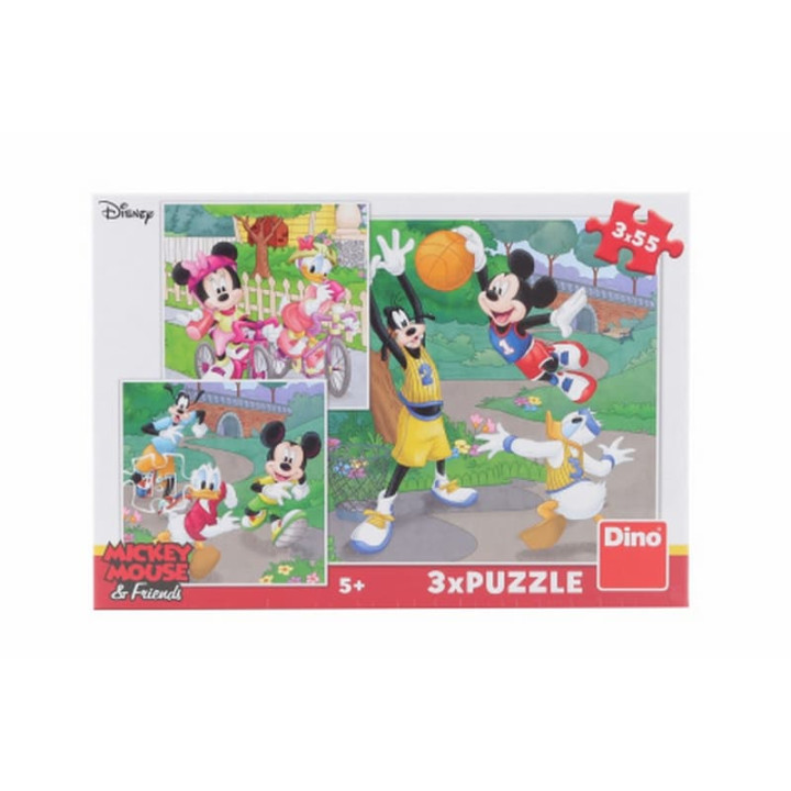 Puzzle Walt Disney Mickey a Minnie sportovci 3x55d