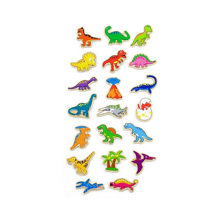 Viga Dřevěné magnety 20 ks - dinosauři