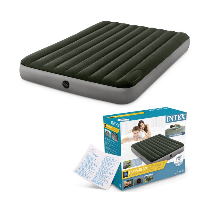 Intex 64763 Nafukovací postel Dura-Beam Queen Downy 152x203x25cm s nožní pumpou