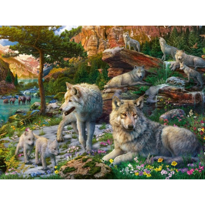 Ravensburger Puzzle 1500 dílků Jarní vlci