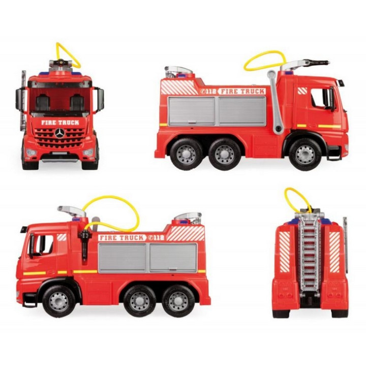 Mercedes hasičské auto Arocs 65cm stříkací vodu
