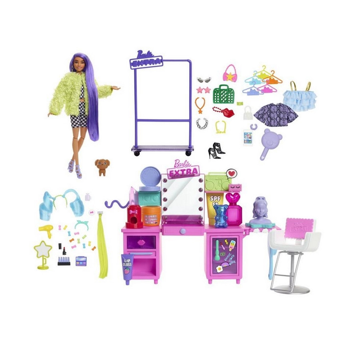 Barbie EXTRA ŠATNÍK S PANENKOU HERNÍ SET