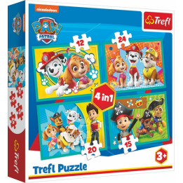 Puzzle Šťastný tým Tlapková Patrola 4v1 Paw Patrol