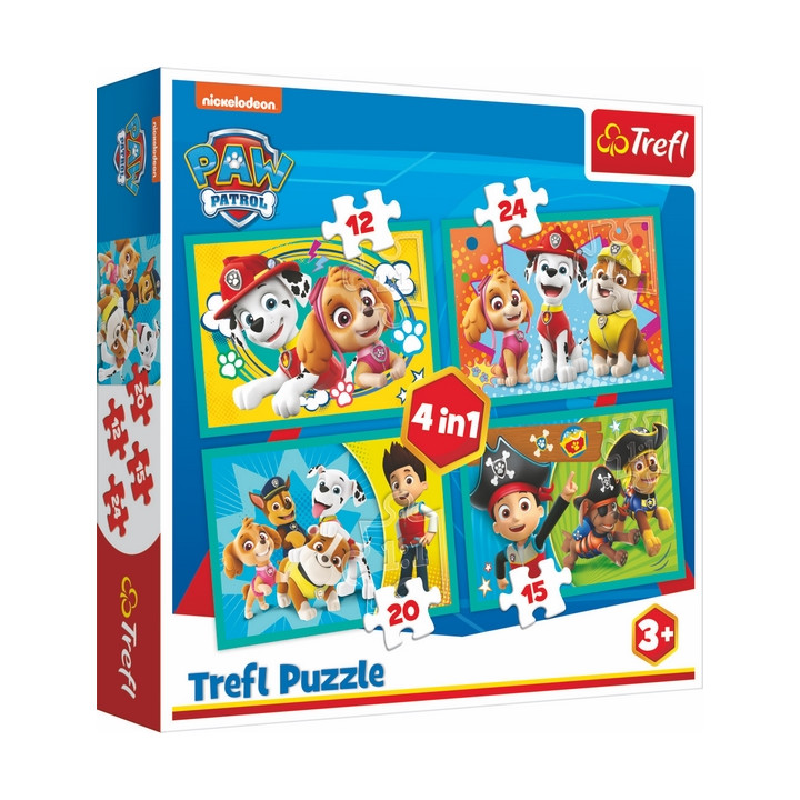 Puzzle Šťastný tým Tlapková Patrola 4v1 Paw Patrol