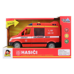 Auto hasičská dodávka na setrvačník s reálným hlasem posádky