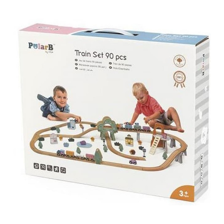 PolarB Dřevěná vláčkodráha 90 ks