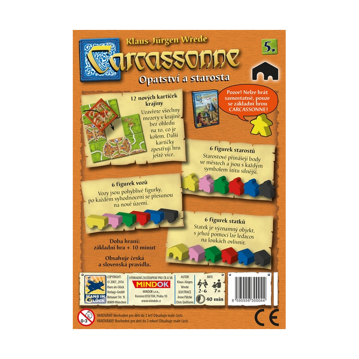 Mindok Carcassonne - rozšíření 5 (Opatství a starosta)